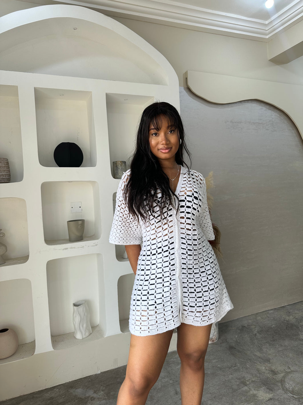 loosen dress Loose Linen Dress in Black
